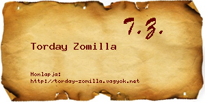 Torday Zomilla névjegykártya